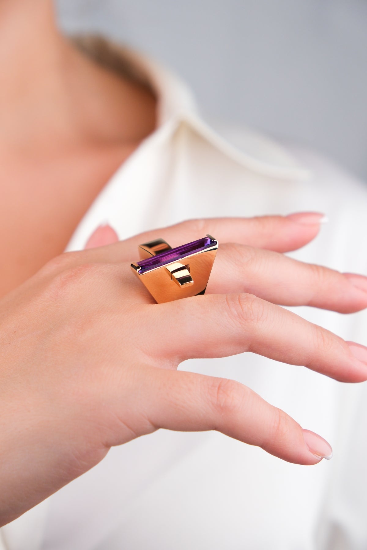 Amatist Tasarım Yüzük