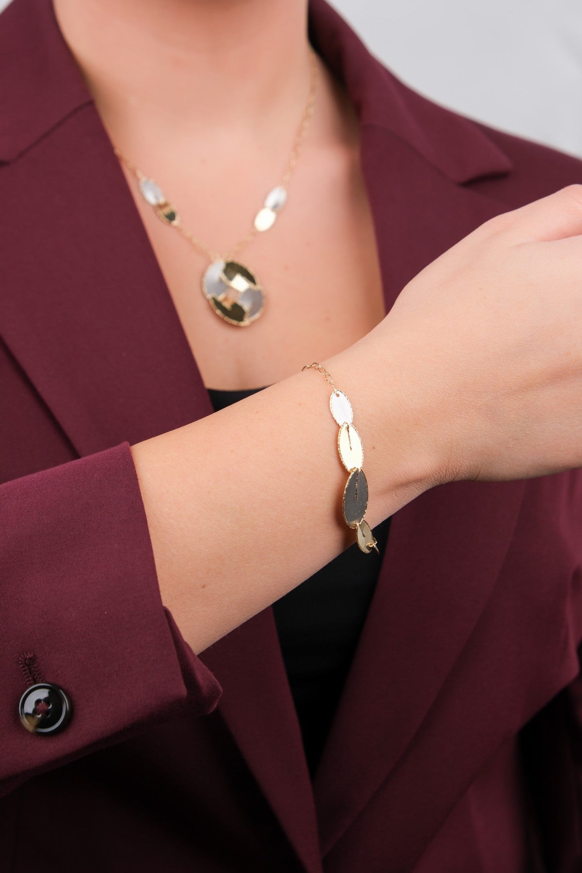 Bahçeşehir Mücevherat 14 Ayar Altın Set - 14KLY193614BL2427